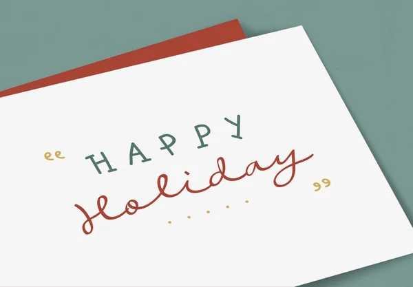 Colorful Happy Holiday Card Mockup — Stock Photo, Image