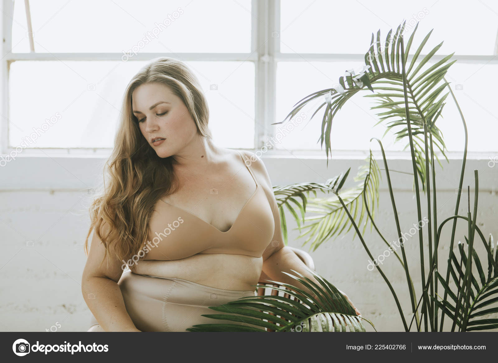 Beautiful Confident Size Woman Nude Underwear Stock Photo by ©Rawpixel  225402766