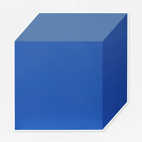 Blue Cubic Box Template Icon — Stock Photo, Image