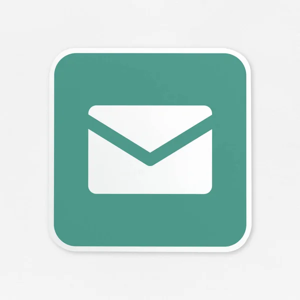 Mail Green Button Icon Isolated — Stock Photo, Image