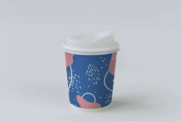 Színes Elvihető Kávé Csésze Mintadarab Tervezése — Stock Fotó