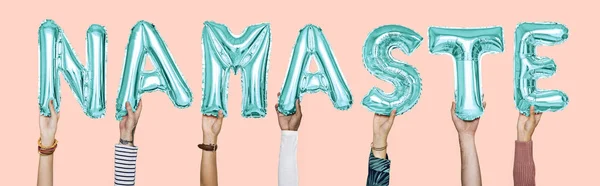 Hände Die Namenloses Wort Luftballonbuchstaben Halten — Stockfoto