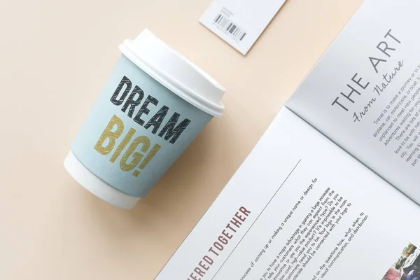 Kaffekopp Med Dream Big Lydelse — Stockfoto