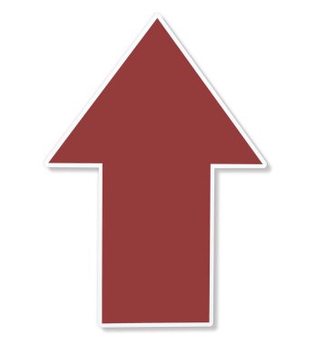 Kırmızı ok yukarı simgesi işaret