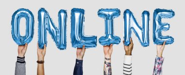 Online balonlar kelime gösteren eller