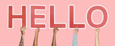 Word Merhaba holding eller