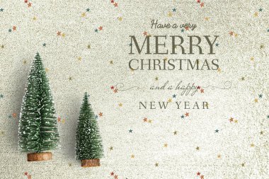 Neşeli Noel ve mutlu yeni yıl tebrik kartı mockup