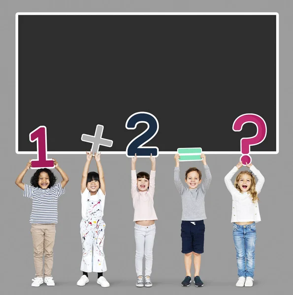 School Kids Learning Mathematics Numbers — Stock Photo, Image