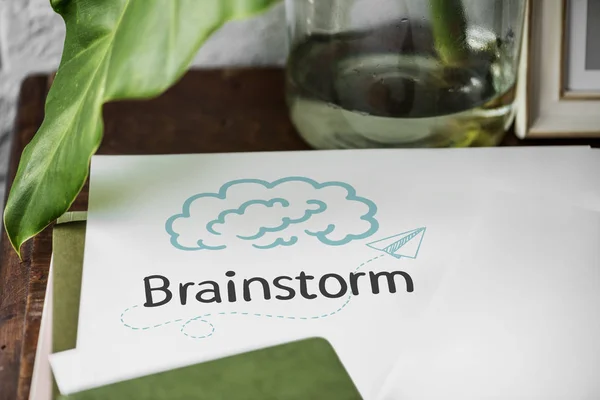 Ordet Brainstorm Skrivet Ett Papper — Stockfoto