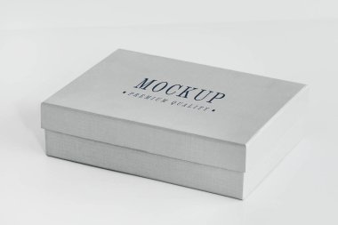 Klasik gri hediye kutusu mockup