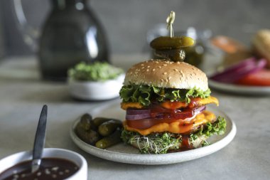 Vejetaryen çizburger yemek tarifi fikri
