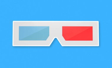 mavi ve kırmızı lensler ile 3D gözlük