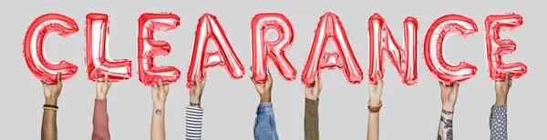 Mãos Segurando Palavra Folga Letras Balão — Fotografia de Stock