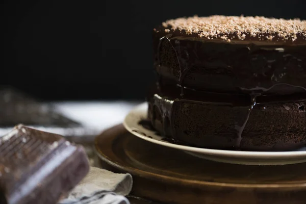 Chocolate Cake Food Photography Recipe Idea — Stock Photo, Image