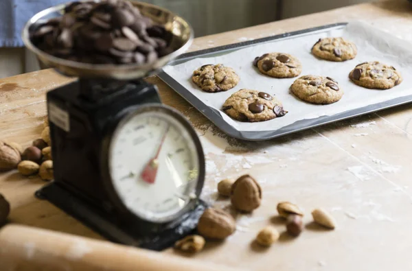 Hausgemachte Schokolade Chip Cookies Lebensmittel Fotografie Rezept — Stockfoto