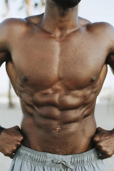 Close Abs Fit Man — Stock Photo, Image