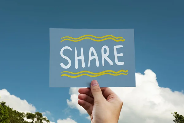 Compartir Escrito Una Tarjeta — Foto de Stock