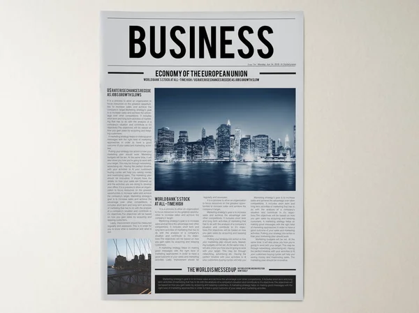 Últimas Noticias Negocios Mockup Periódico —  Fotos de Stock