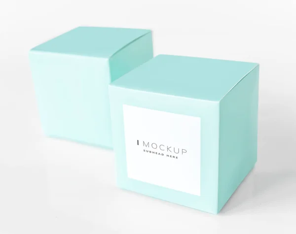 Mint Grön Förpackning Box Mockup — Stockfoto