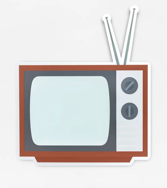 Ikon Televisi Terisolasi Pada Latar Belakang — Stok Foto