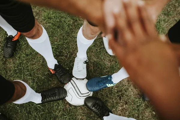 Futebol Jogadores Espírito Equipe Conceito — Fotografia de Stock