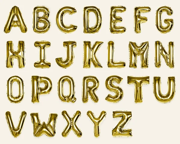 Σετ Χρυσό Κεφαλαίου Μπαλόνια Αλφάβητο — Φωτογραφία Αρχείου