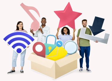 Internet işler ve sosyal medya kavramı ateş