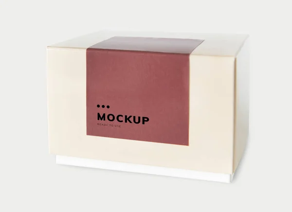 Embalagem Simples Caixa Papel Mockup — Fotografia de Stock