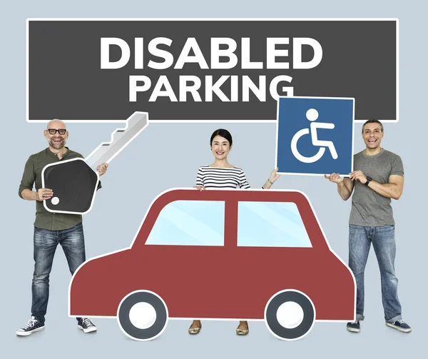 Personas Con Aparcamiento Para Discapacitados —  Fotos de Stock