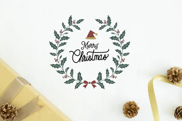 Merry Christmas Greeting Card Mockup — Stock Photo, Image