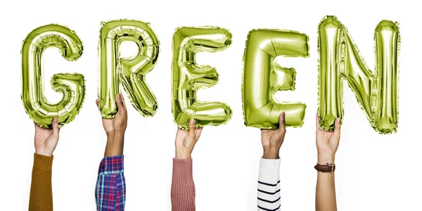 Hands Showing Balloons Word — Stock Photo, Image