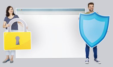 Internet ve web güvenlik kavramı ateş