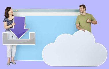 Bulut teknoloji ile ilgili simgeler grubu