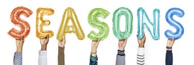 Gökkuşağı alfabe balonlar word mevsim şekillendirme