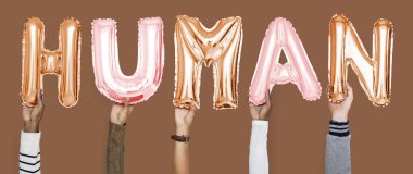 Balonlar kelime gösteren eller