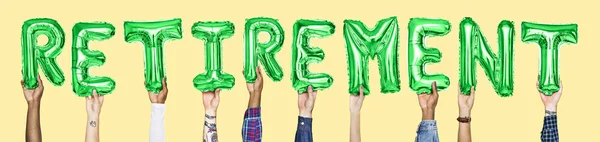 Зелені Кулі Алфавіту Формують Слово Пенсія — стокове фото