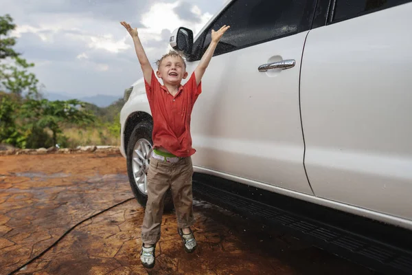Kids Helping Clean Car stock photo. Image of people, candid - 92109982
