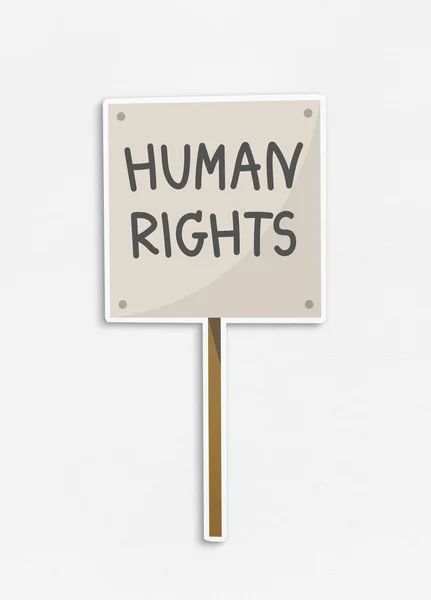 Icono Cartel Derechos Humanos Aislado — Foto de Stock