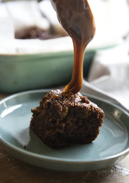 Gezouten Karamel Cake Food Fotografie Recept Idee — Stockfoto