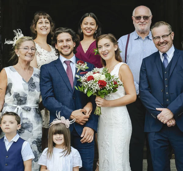 Casamentos Recentes Com Sua Família — Fotografia de Stock