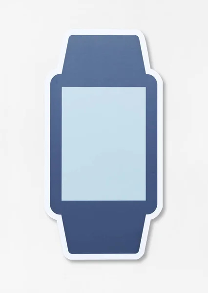 Blauwe Slimme Horloge Mock Pictogram — Stockfoto