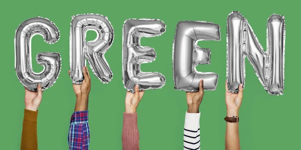 Hands Showing Balloons Word — Stock Photo, Image