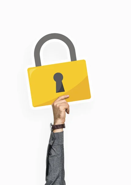 Hand Holding Padlock Clipart — Stock Photo, Image