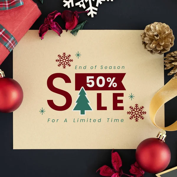 Christmas Sale Sign Mockup — Stock Photo, Image