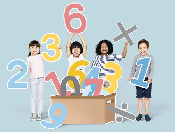 School Kids Learning Mathematics Numbers — Stock Photo, Image