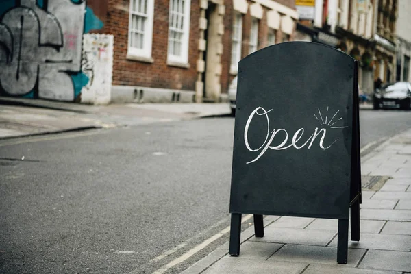 Standing Frame Open Sign Business — Stock Photo, Image