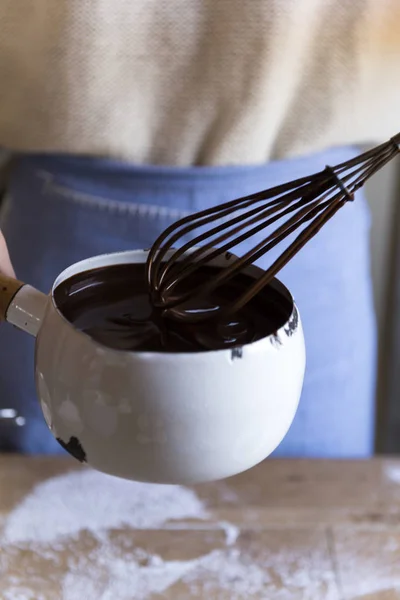 Ganache Τροφίμων Φωτογραφία Συνταγή Ιδέα — Φωτογραφία Αρχείου