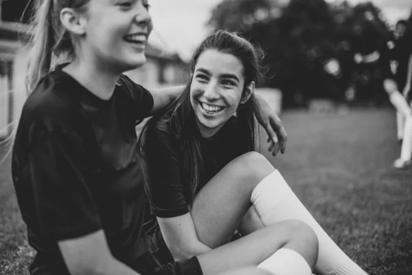 Giocatrici Calcio Femminile Concetto Amicizia — Foto Stock