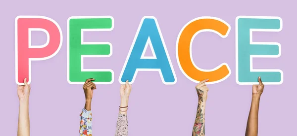 Colorful Letters Forming Word Peace — Stock Photo, Image