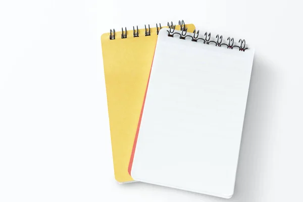 Dos Cuadernos Amarillos Alineados Maqueta — Foto de Stock